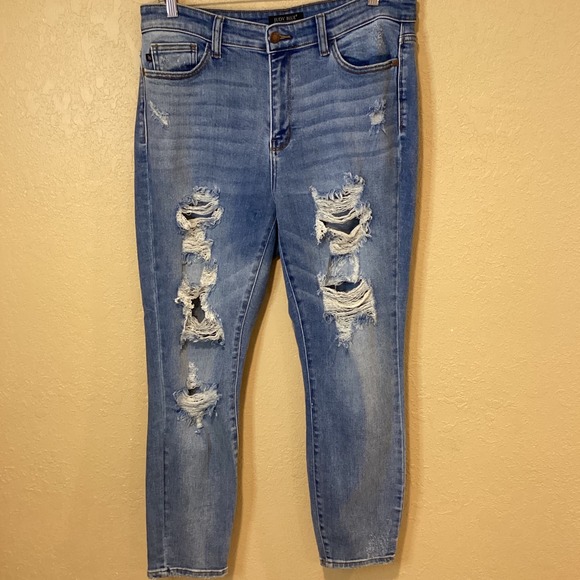 Judy Blue Denim - Judy Blue Boyfriend Fit Jeans Distressed Women's Size‎ 11/30